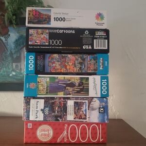 Lot Of Six Colorful Jigsaw Puzzle Set